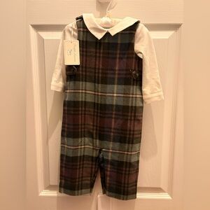 Ralph Lauren Plaid Overalls with White Shirt
